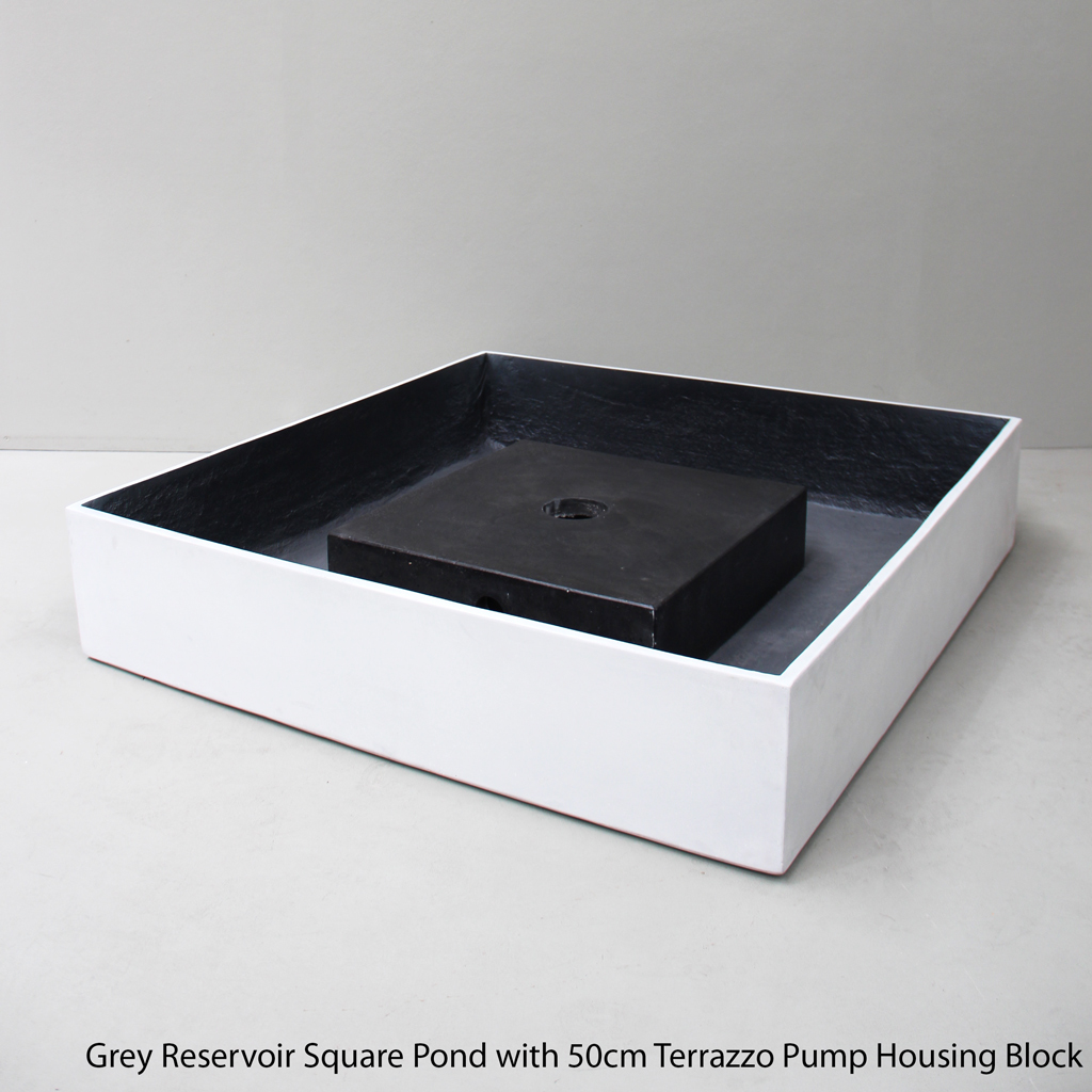 Grey Reservoir Square Pond Base & Pump Housing