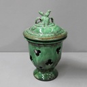 Green Candle Holder with Bird Cover D33cm x H47cm