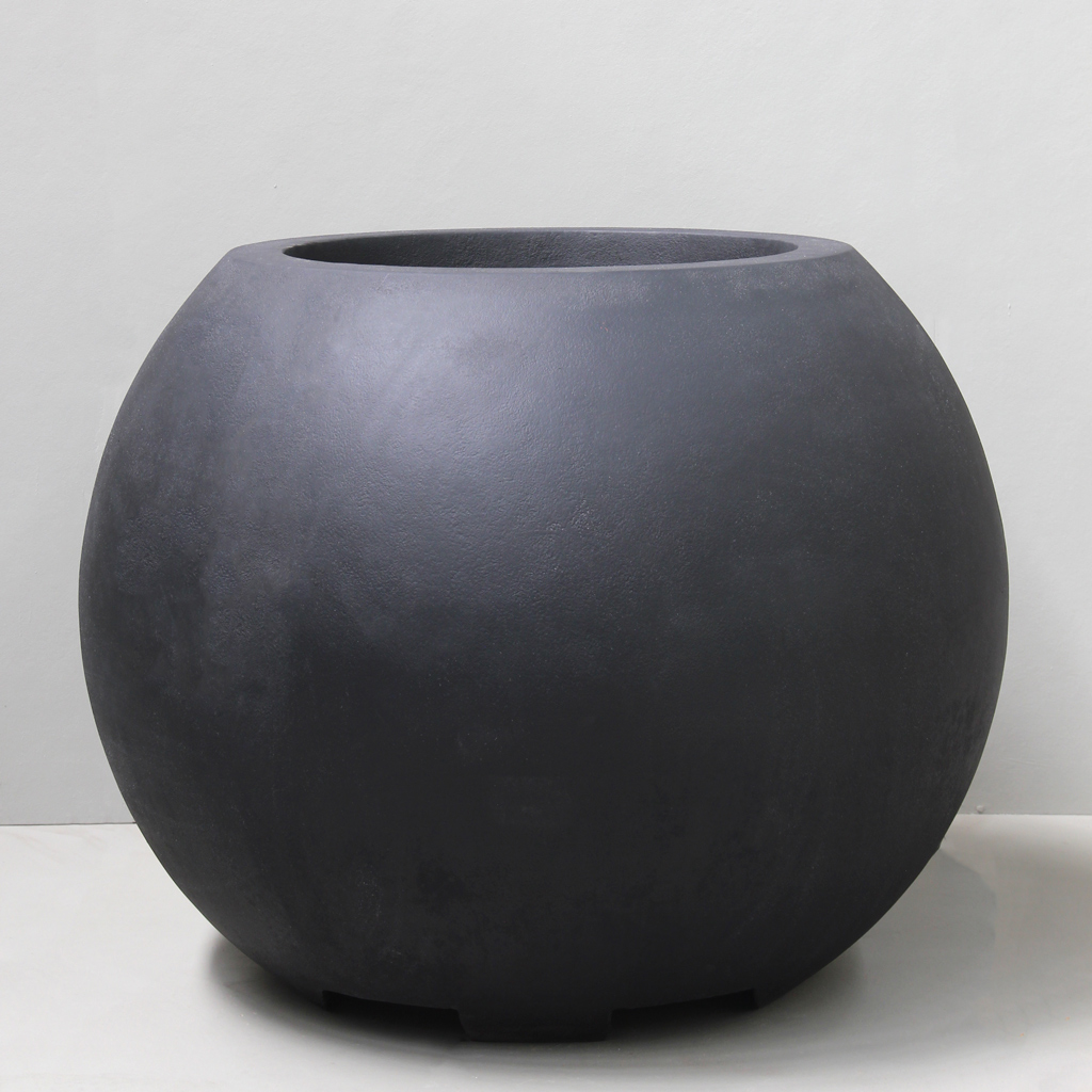 Black Ball Pot with Fork Lift Slots D116cm x H90cm