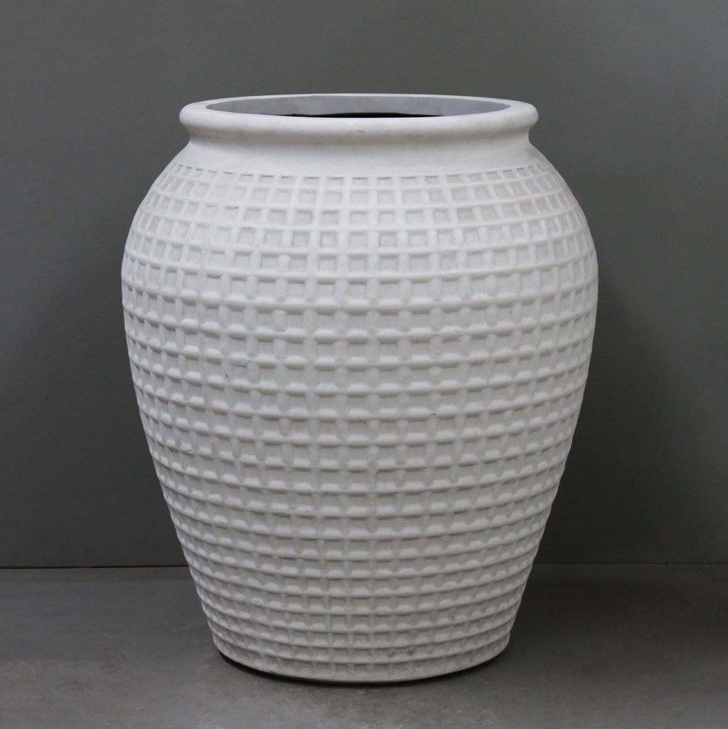 White Dimple Jar - D75cm x H86cm