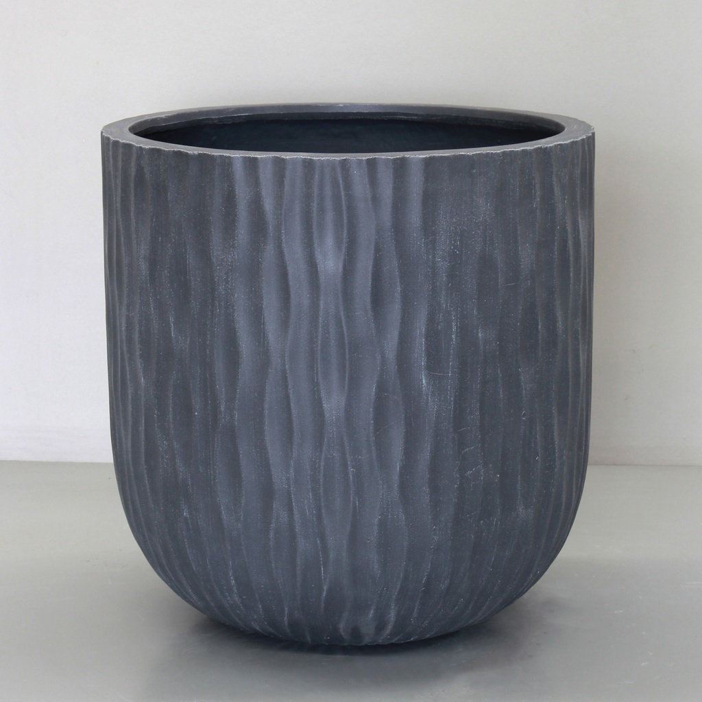 White/Grey Washed Tall Wave Pot