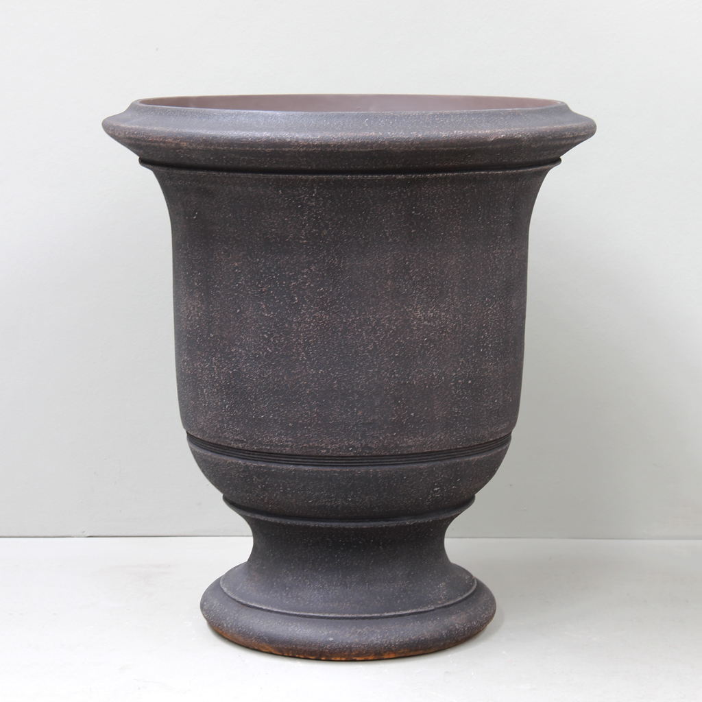 Antique Black Plain Anduze Style Urn