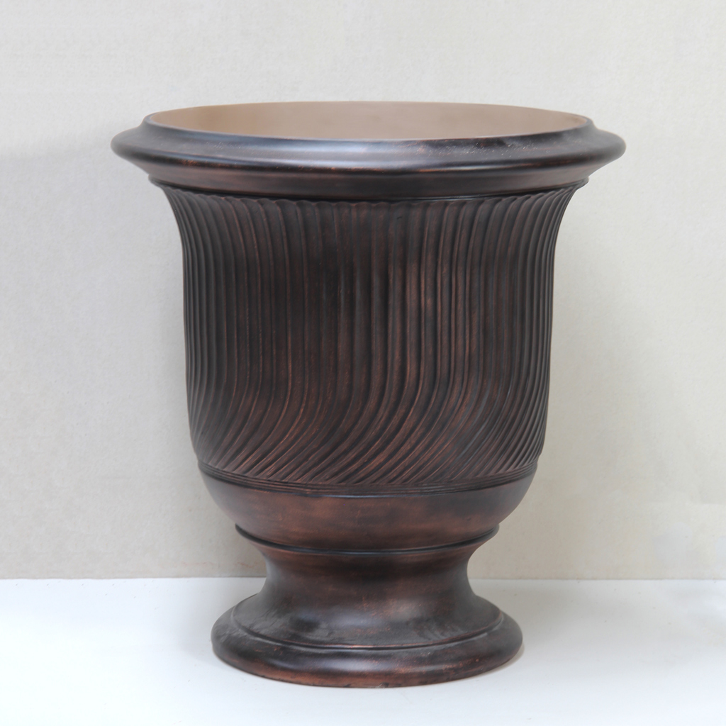 Dark Copper Striated Anduze Urn