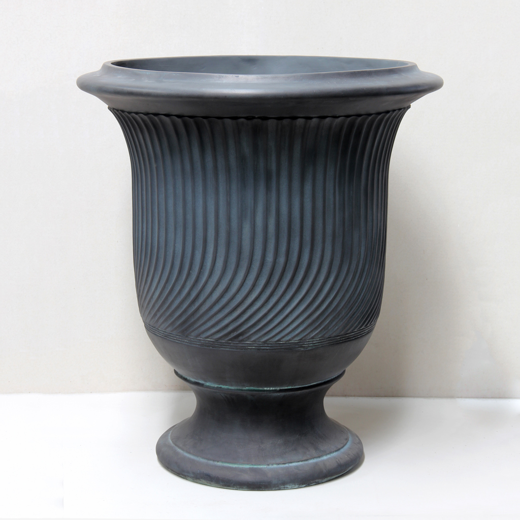 Real Bronze Finish Striated Anduze Urn