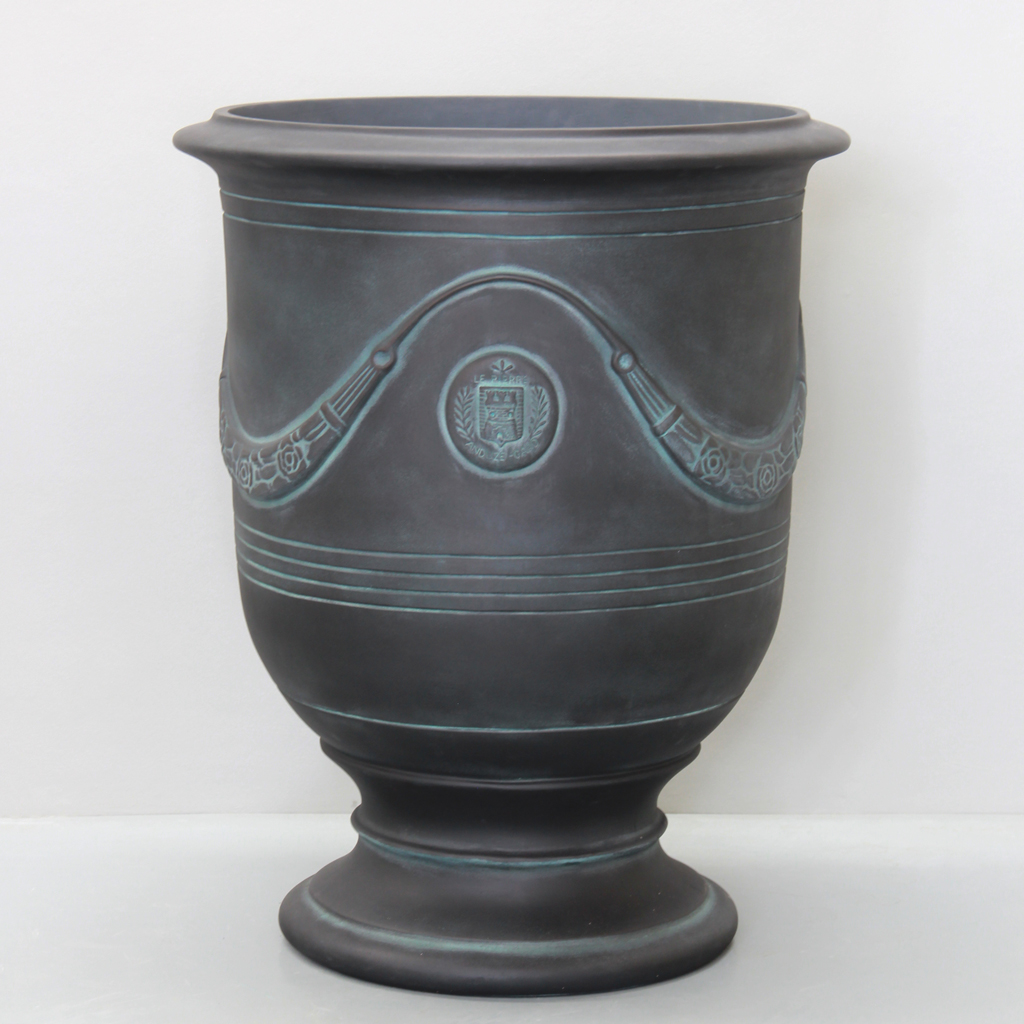 Real Bronze Finish Anduze Urn With Garland