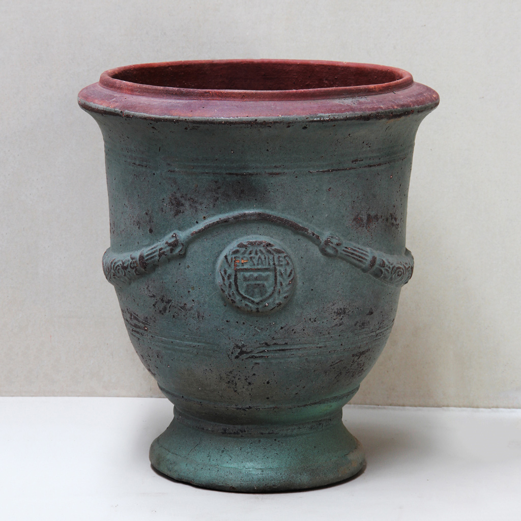 Worn Green French Style Urn