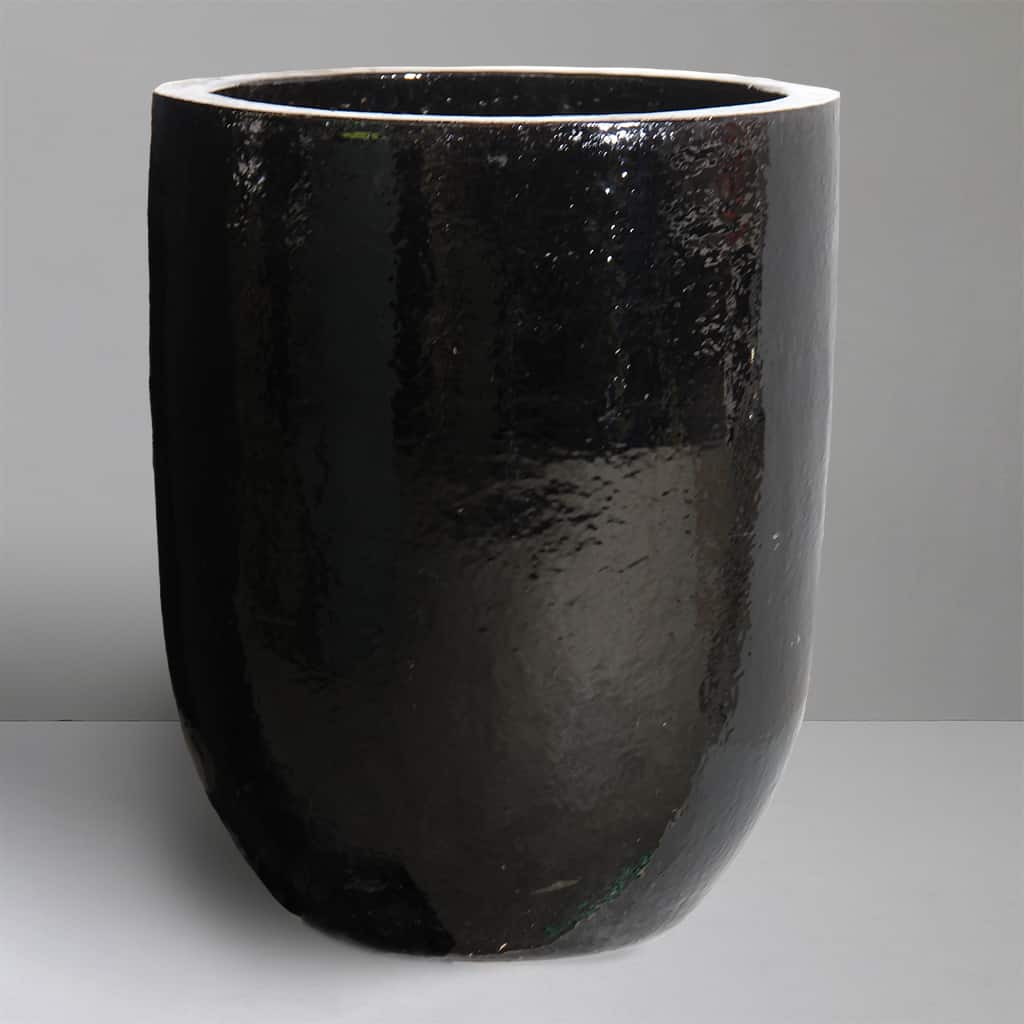 Black Tall U Pot D66cm x H80cm