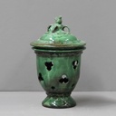 Green Candle Holder with Bird Cover D33cm x H47cm