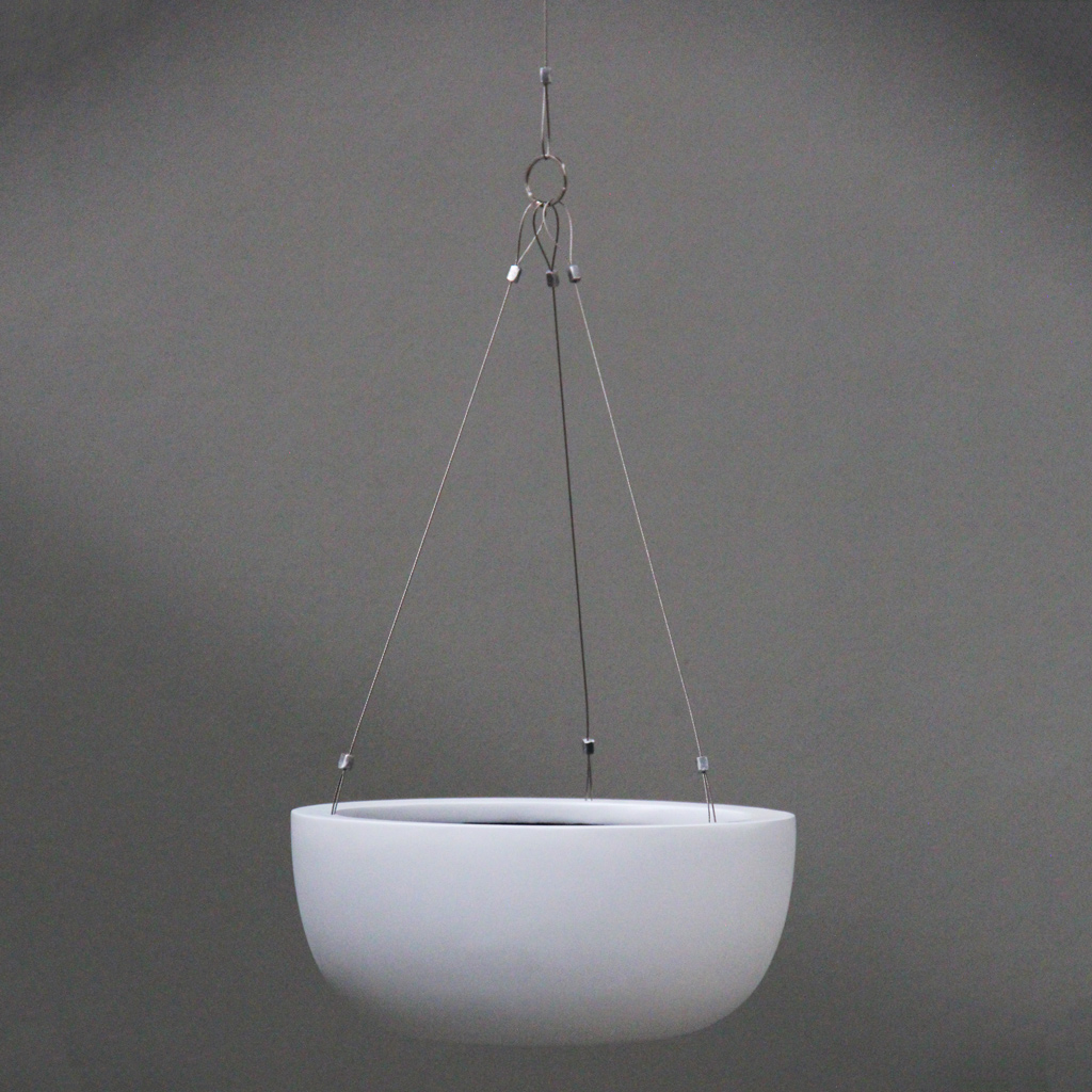 White Hanging Bowl D30cm x H13cm