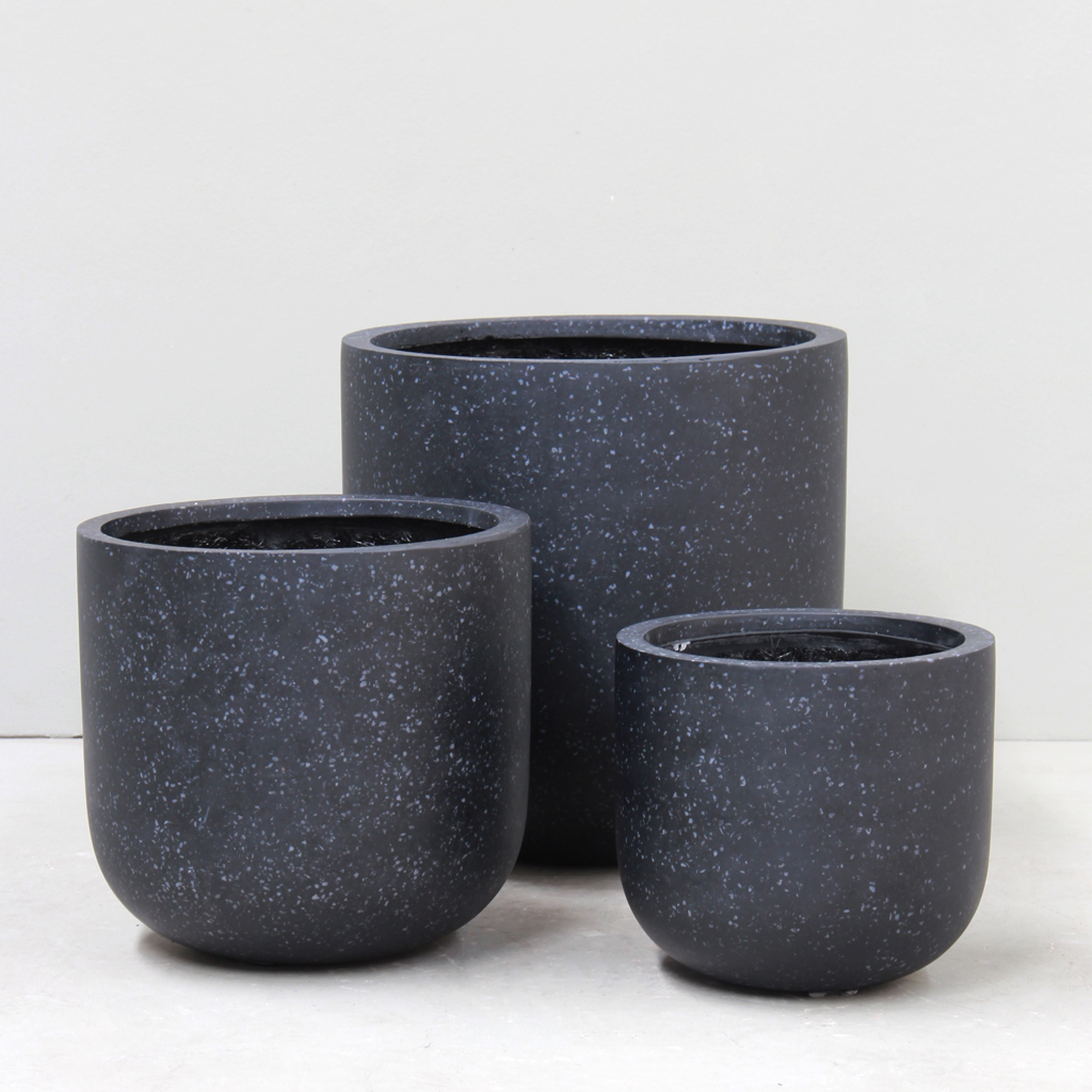 Terrazzo Black Bullet Pot