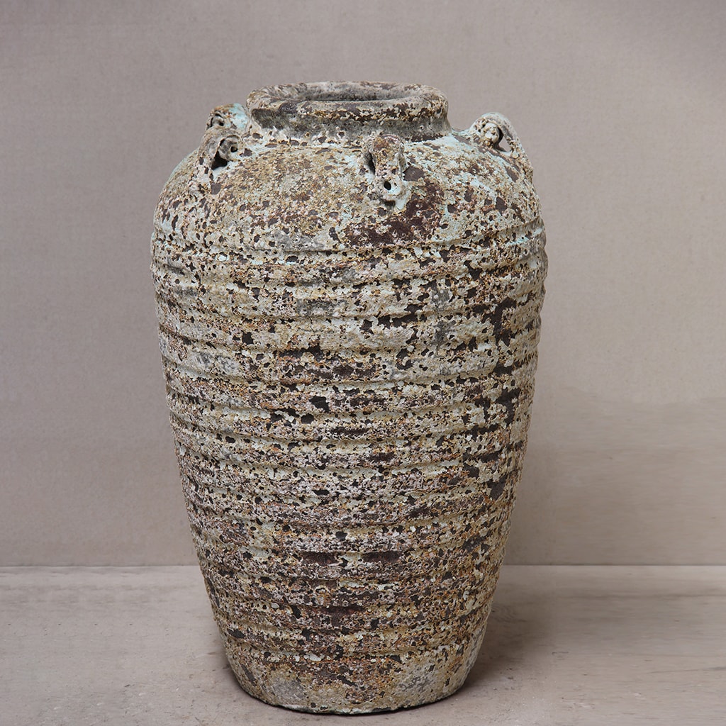 Ribbed Temple Jar w/lugs D44 x H68cm