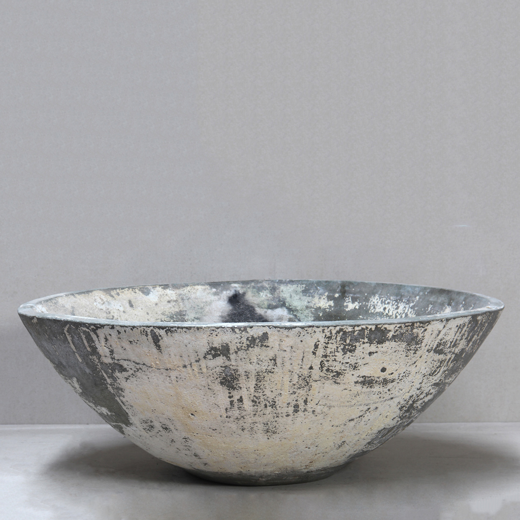 Green White Large Plain Bowl D108cm x H40cm