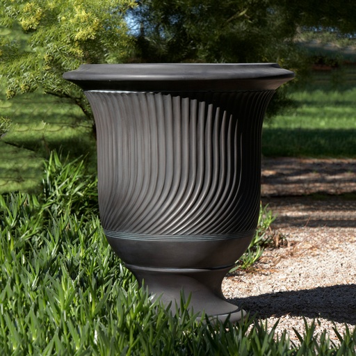 Real Bronze Finish Striated Anduze Urn