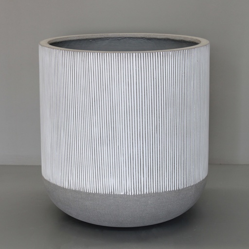 White Upper Vertical Stripe U Pot