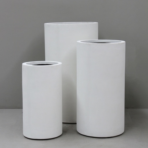 White Slim Cylinder Pot