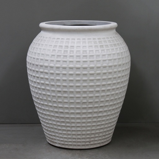 [URR09WT] White Dimple Jar - D75cm x H86cm