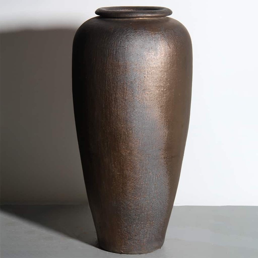 [3106HM] Heavy Metal Plain Tall Temple Jar                          D56cm x H116cm