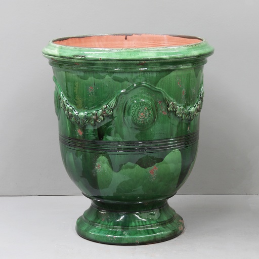 Aged Green Traditional Anduze Urn