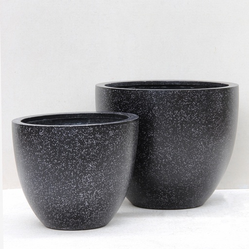 Terrazzo Black Egg Pot