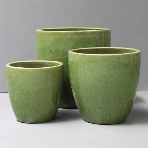 Crackle Green  Egg Pot