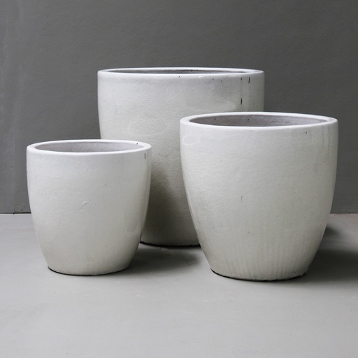 [ZHR1-CWT] Crackle White Egg Pot